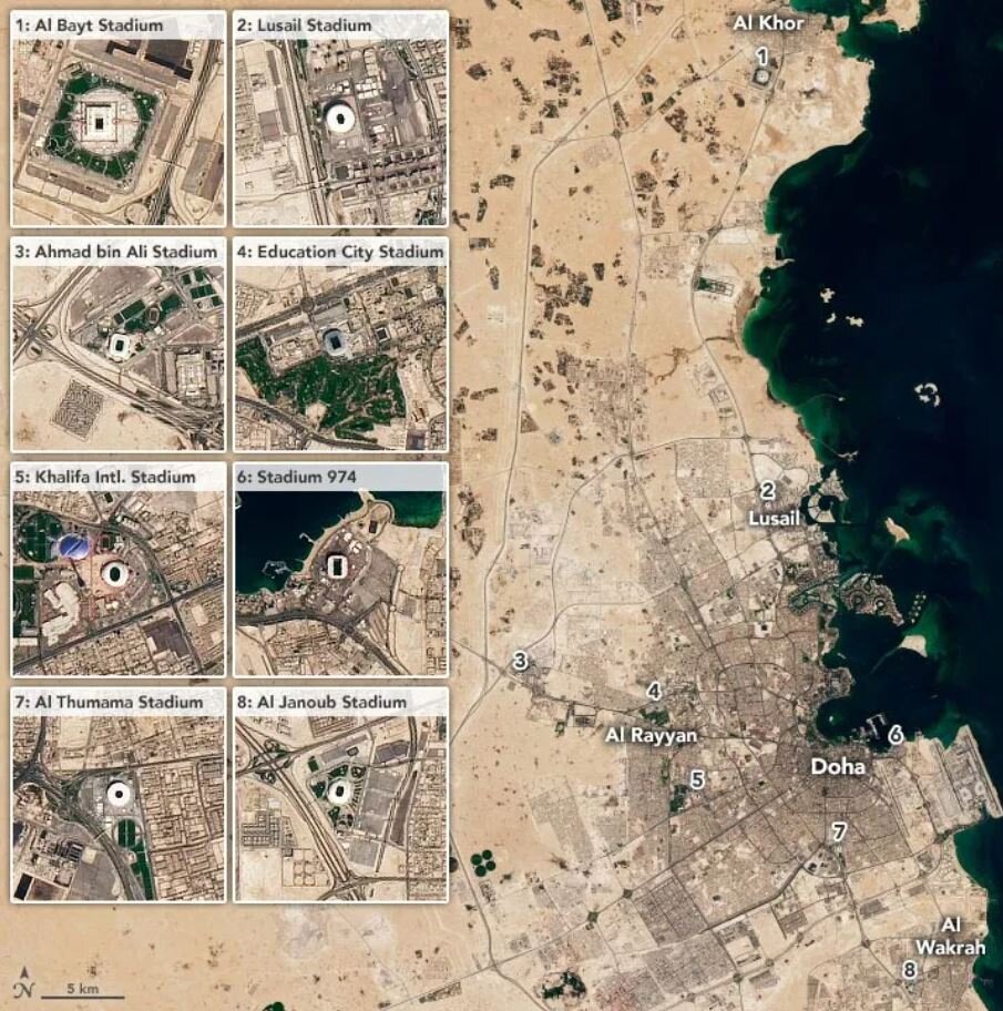تصویری استثنایی که زاویه‌ای دیده نشده از جام‌جهانی قطر را نشان می‌دهد