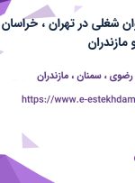 استخدام 10 عنوان شغلی در تهران، خراسان رضوی، سمنان و مازندران