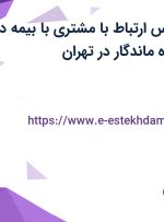استخدام کارشناس ارتباط با مشتری با بیمه در شرکت طراح ایده ماندگار در تهران