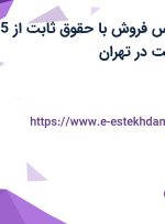 استخدام کارشناس فروش با حقوق ثابت از 8/5 میلیون و پورسانت در تهران