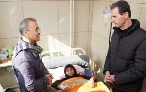 عیادت بشار اسد و همسرش از زلزله‌زدگان سوری/عکس