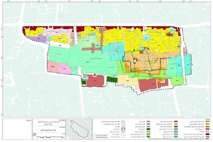 نقشه بافت تاریخی شیراز