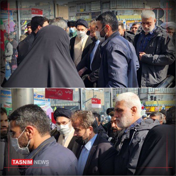حضور فرزند رهبر معظم انقلاب در راهپیمایی ۲۲ بهمن