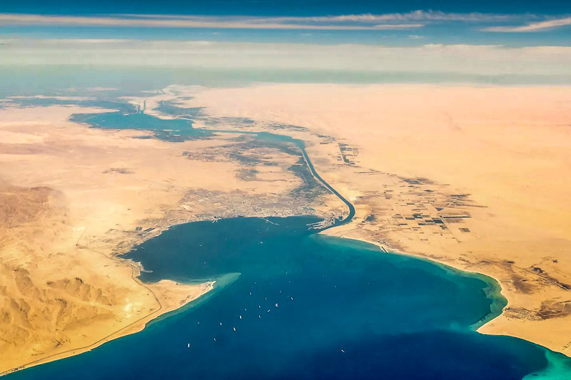 منظره هوایی کانال سوئز