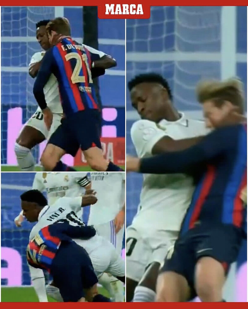 عکس | کشتی گرفتن وینیسیوس در ال‌کلاسیکو!