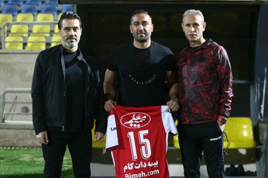 عکس | یادگاری پرسپولیسی‌ها به مهمان ویژه تمرین