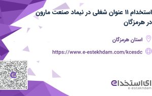 استخدام ۱۱ عنوان شغلی در نیماد صنعت مارون در هرمزگان