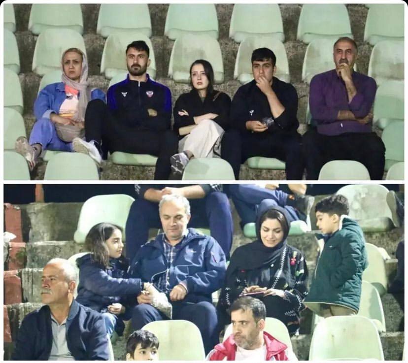 عکس| تماشای خانوادگی بازی داماش در رشت
