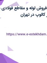 استخدام کارمند فروش(لوله و مقاطع فولادی) با بیمه و پاداش در کالوپ در تهران