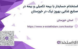استخدام حسابدار با بیمه تکمیلی و بیمه در صنایع غذایی بهروز نیک در خوزستان