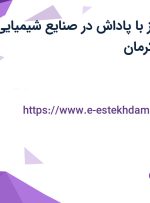 استخدام کارپرداز با پاداش در صنایع شیمیایی کرمان زمین در کرمان