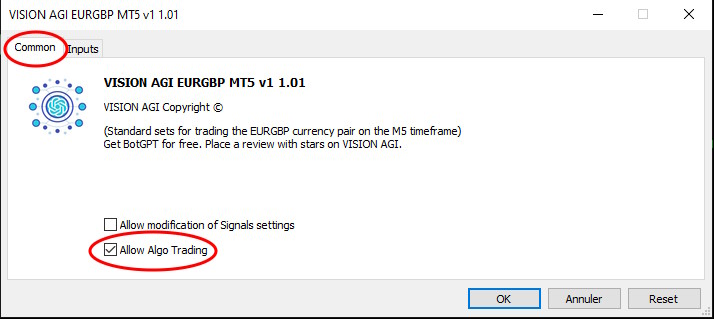 تجارت Algo را مجاز کنید