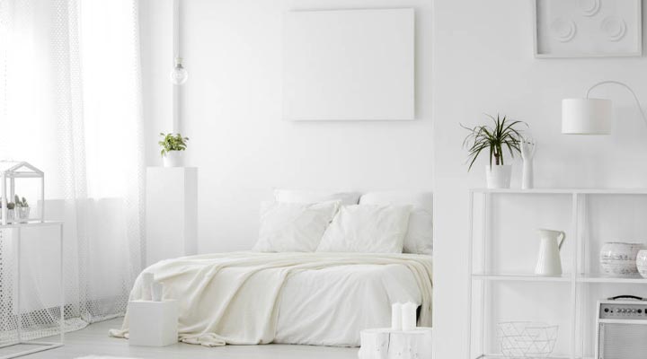 روانشناسی رنگ سفید؛ اتاق خواب به رنگ سفید