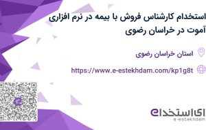 استخدام کارشناس فروش با بیمه در نرم افزاری آموت در خراسان رضوی