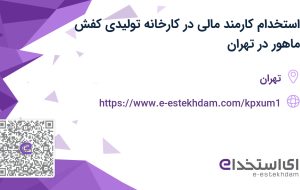 استخدام کارمند مالی در کارخانه تولیدی کفش ماهور در تهران