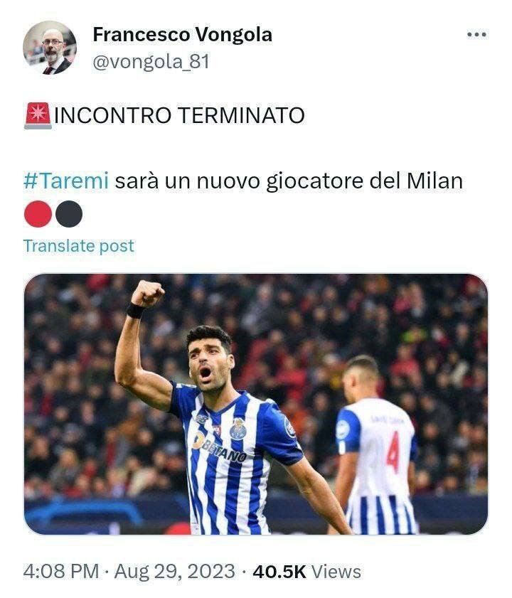 عکس| توافق انجام شد؛ مهدی طارمی به میلان می‌رود