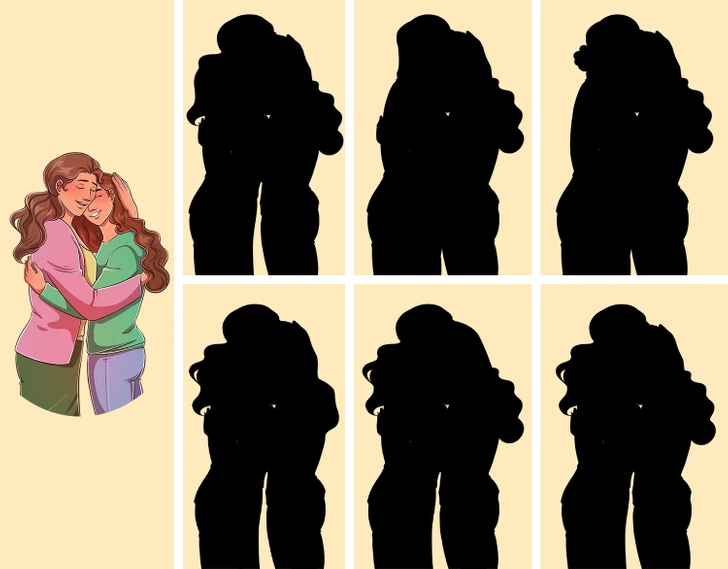 کدام سایه متعلق به دختر و مادر است؟