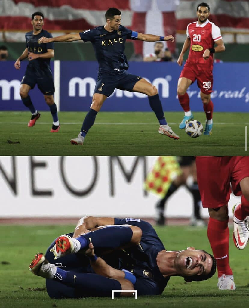 عکس‌| بازتاب ناراحتی رونالدو از چمن آزادی در رسانه‌های عربستان