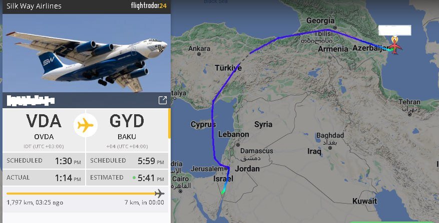 پروازهای بی‌وقفه و مشکوک هواپیماهای باکو به اراضی اشغالی/عکس