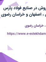 استخدام مدیر فروش در صنایع فولاد پارس سیستان از تهران، اصفهان و خراسان رضوی