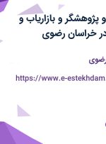 استخدام محقق و پژوهشگر و بازاریاب و ویزیتور در آردیا در خراسان رضوی