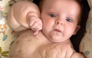 بچه هالک، این نوزاد شبیه یک فرد بدن ساز است!