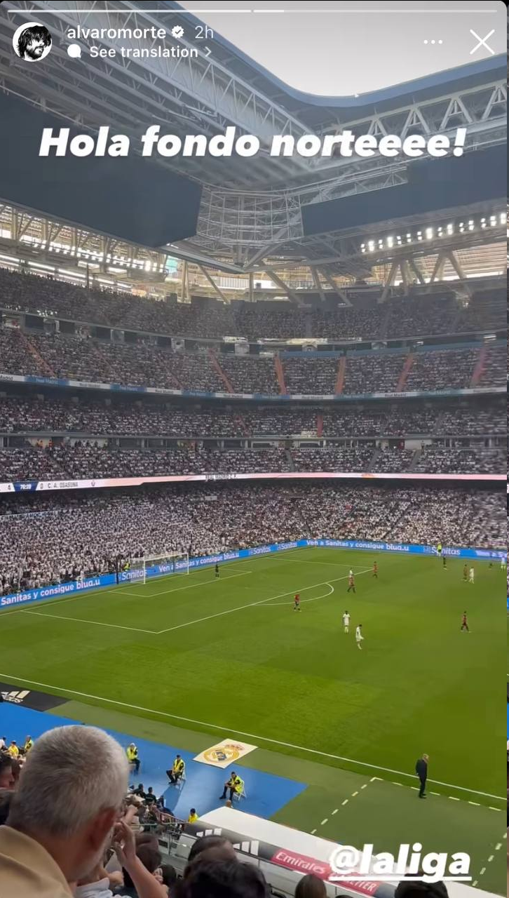 عکس| حضور سردسته دزدان اسپانیایی در بازی رئال مادرید