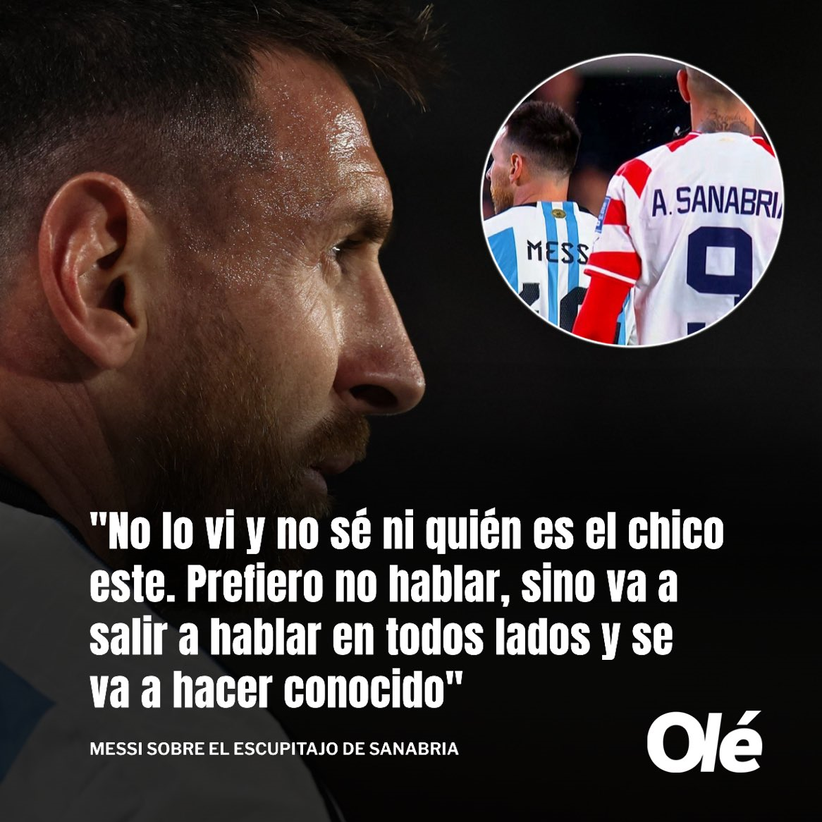 عکس| واکنش جالب مسی به پرتاب آب دهان از سوی مهاجم پاراگوئه