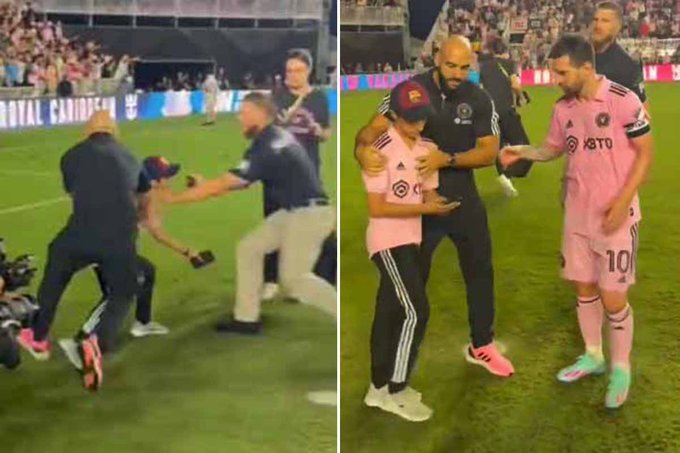 عکس‌| حمله بی‌رحمانه بادیگارد مسی به یک کودک!