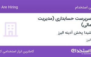 استخدام سرپرست حسابداری (مدیریت مالی) در شیدا پخش آدینه البرز در البرز