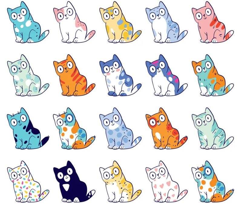 گربه های رنگارنگ