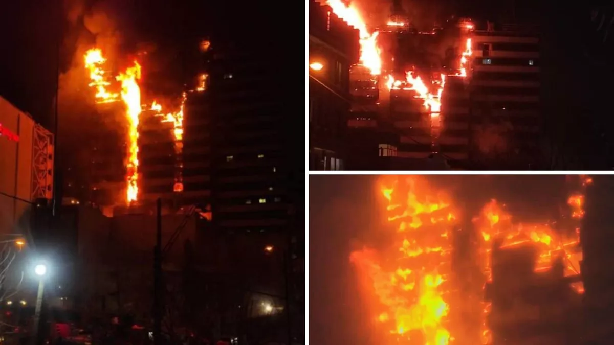 آتش سوزی در بیمارستان گاندی تهران