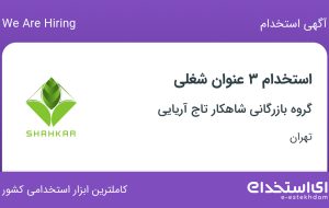 استخدام کارشناس فروش تلفنی، طراح وب سایت و مدیر مالی در تهران