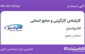 استخدام کارشناس کارگزینی و منابع انسانی در الکترواستیل در خراسان رضوی