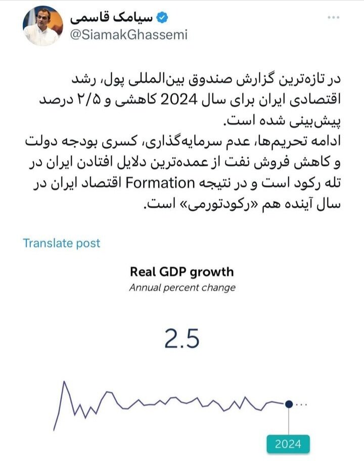 هشدار سنگین یک اقتصاددان درباره وضعیت اقتصاد در سال ۱۴۰۳/ قاسمی: اقتصاد ایران به تله افتاد