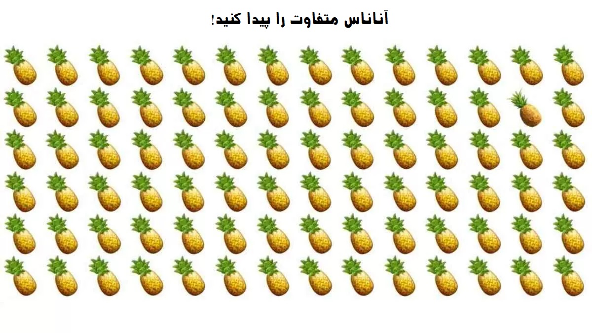 تصویر آزمون تشخیص آناناس متفاوت