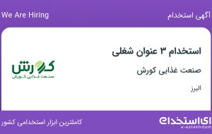 استخدام کارشناس مسئول تولید، کارشناس مکانیک و کارشناس برق و ابزار دقیق