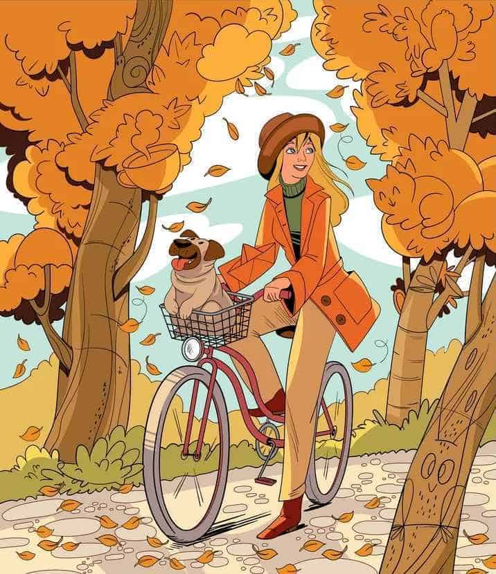 تصویر خانم دوچرخه سوار