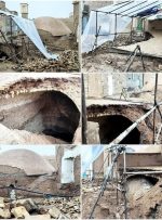 سقف بخشی از آب انبار مرکزی نوش‌آباد فرو ریخت 