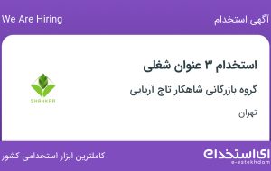 استخدام کارشناس فروش، طراح وب سایت و حسابدار در تهران