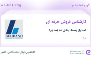 استخدام کارشناس فروش حرفه ای در صنایع بسته بندی به بند یزد در یزد