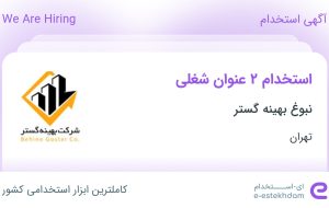 استخدام کارشناس فروش و حسابدار در نبوغ بهینه گستر در تهران