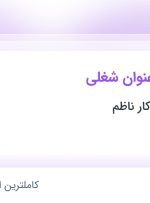 استخدام کارشناس فروش و کارمند ادارای در بازرگانی روغن کار ناظم در تهران