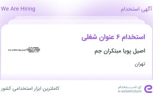 استخدام ۶ عنوان شغلی در اصیل پویا مبتکران جم در تهران