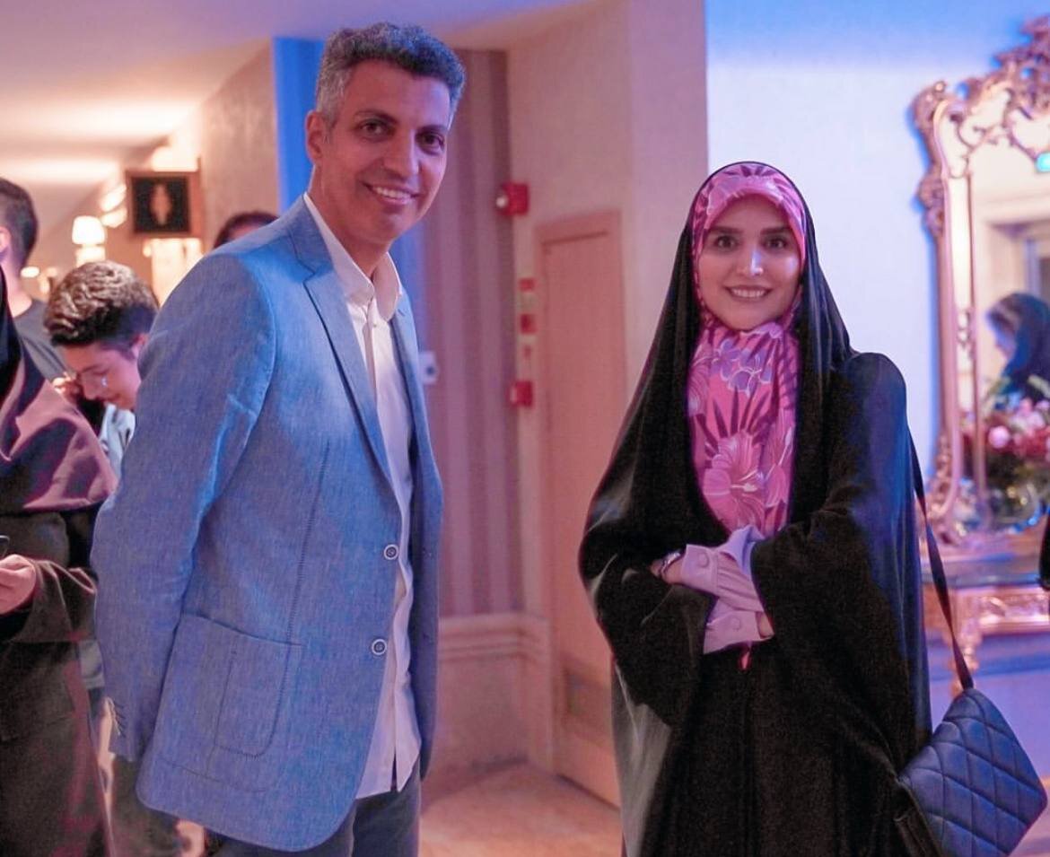 عکس | دیدار عادل فردوسی‌پور با مجری زن تلویزیون