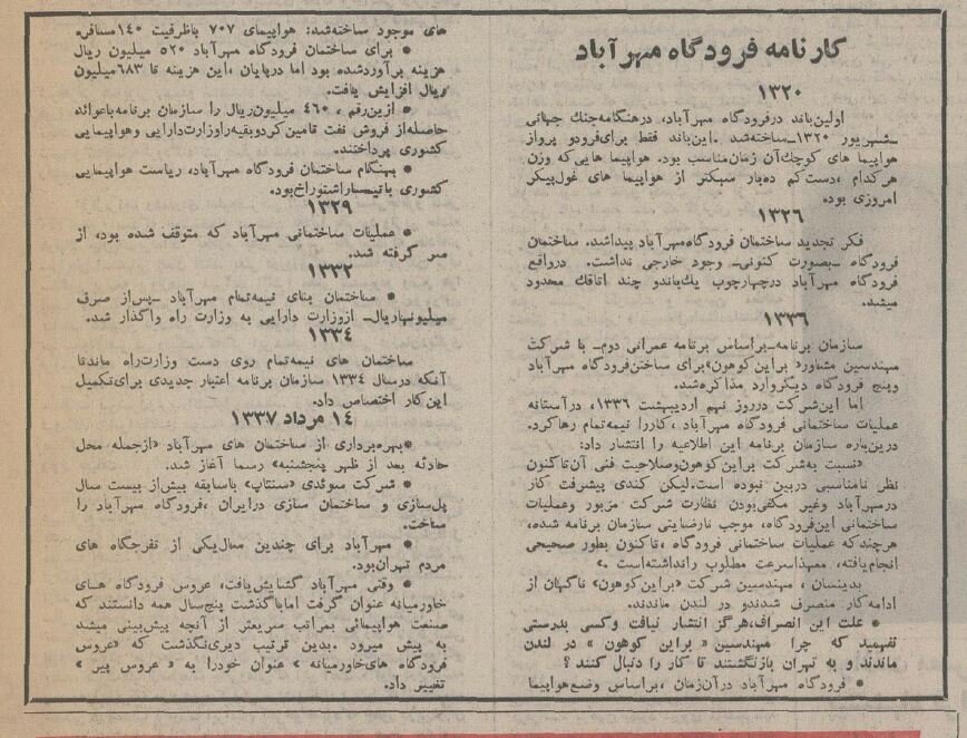 عجیب‌ترین حادثه فرودگاهی تاریخ ایران: سقف مهرآباد فروریخت! +عکس و جزئیات