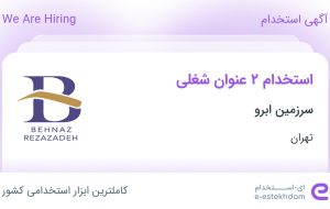 استخدام مدیر داخلی و کارشناس فروش در سرزمین ابرو در تهران