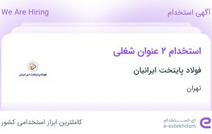 استخدام کارشناس فروش و حسابدار در فولاد پایتخت ایرانیان در تهران