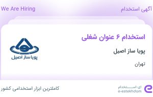 استخدام ۶ عنوان شغلی در پویا ساز اصیل در تهران