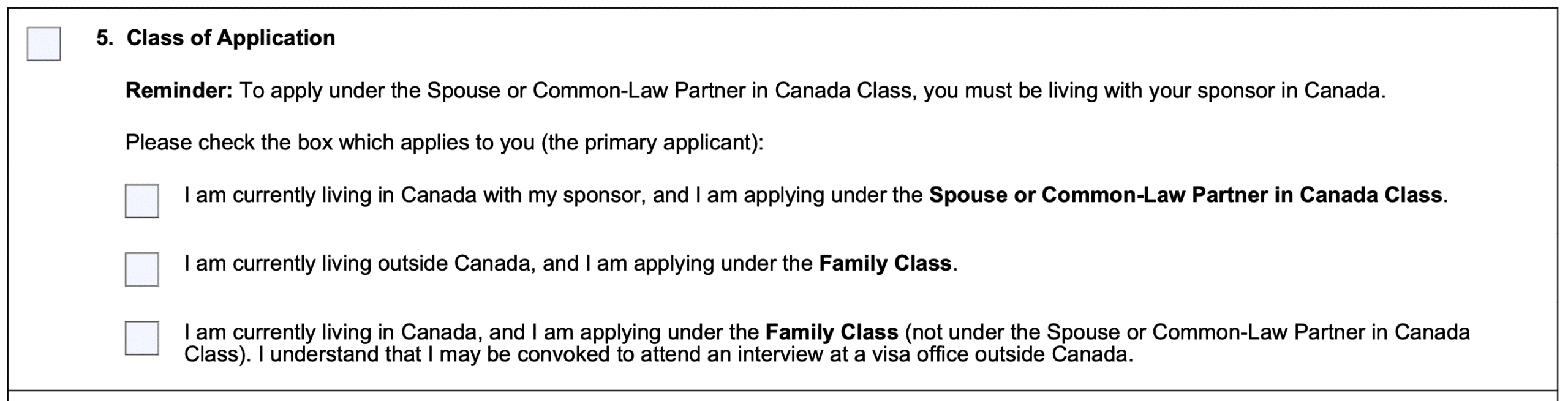 تصویری از چک لیست سند که نشان می دهد کجا بین کلاس های حمایت مالی باید تمایز قائل شد